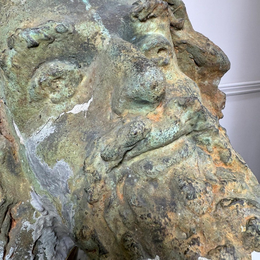 Antique Terracotta Head of a Bearded Man 19th Century France
