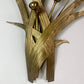 1970's Italian Gold Bulrush Wall Light