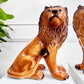 Pair of Staffordshire Pottery Lions