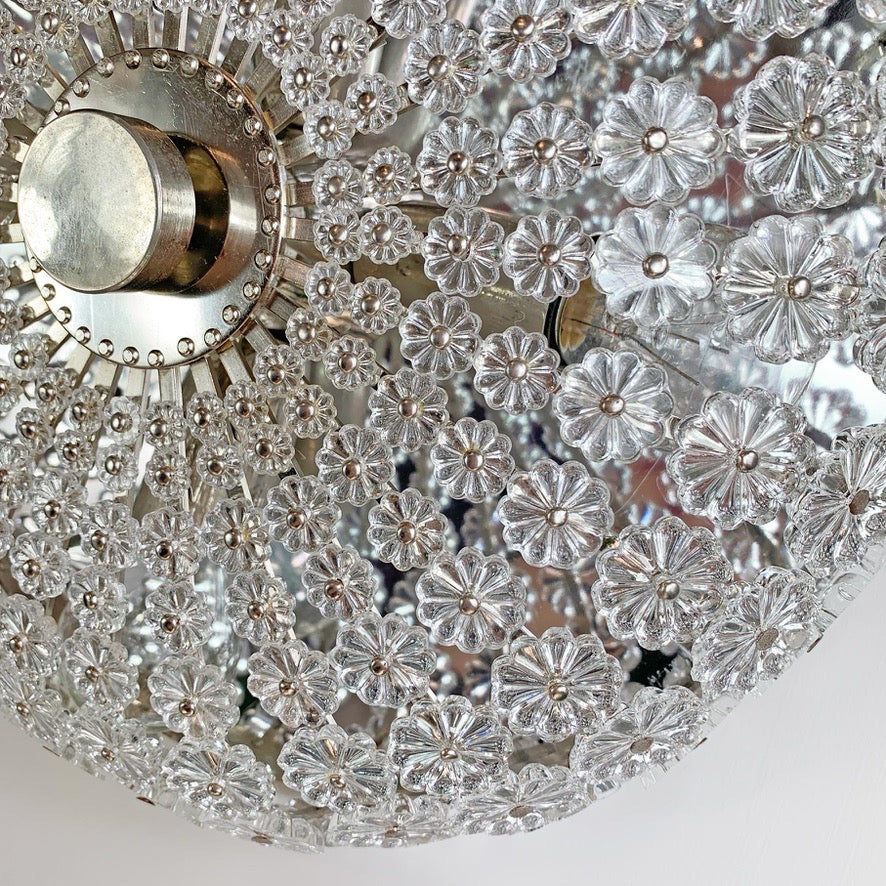 Silver Glass Flushmount Light by Emil Stejnar for H. Richter 1950's