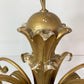 Italian Gold Wooden Scroll Chandelier 1960's