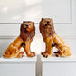 Pair of Staffordshire Pottery Lions