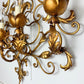 Pair Of Large Gold Palladio Wall Sconces Italy 1960's