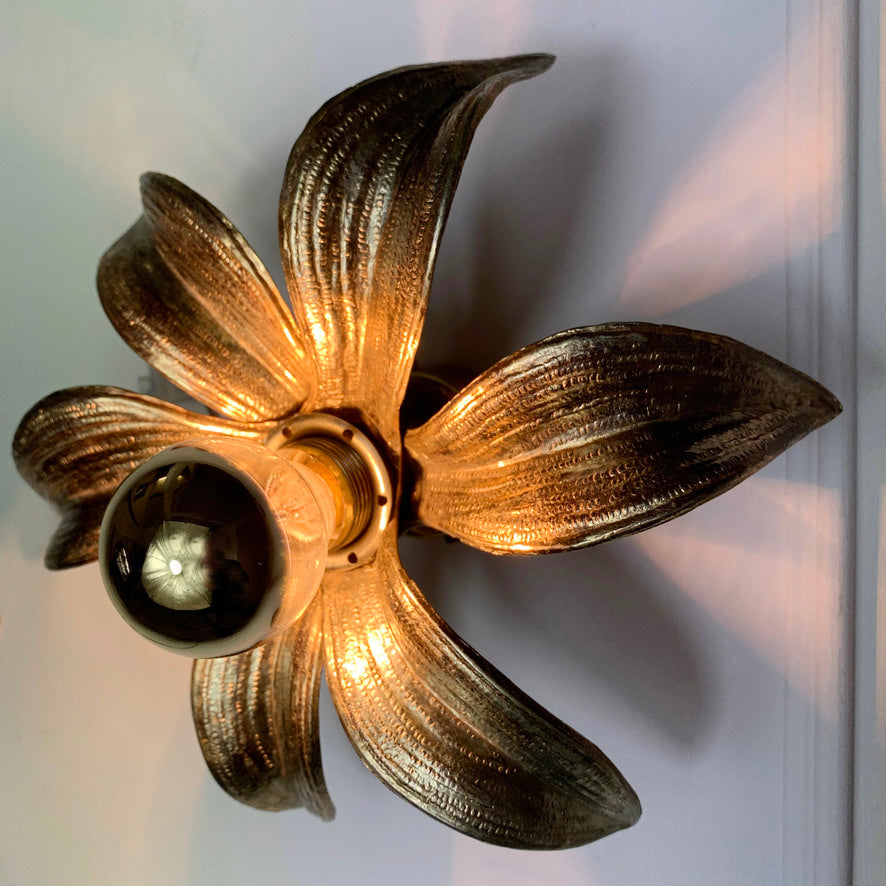 Willy Daro Gold Flower Light For 'Massive' 1970's