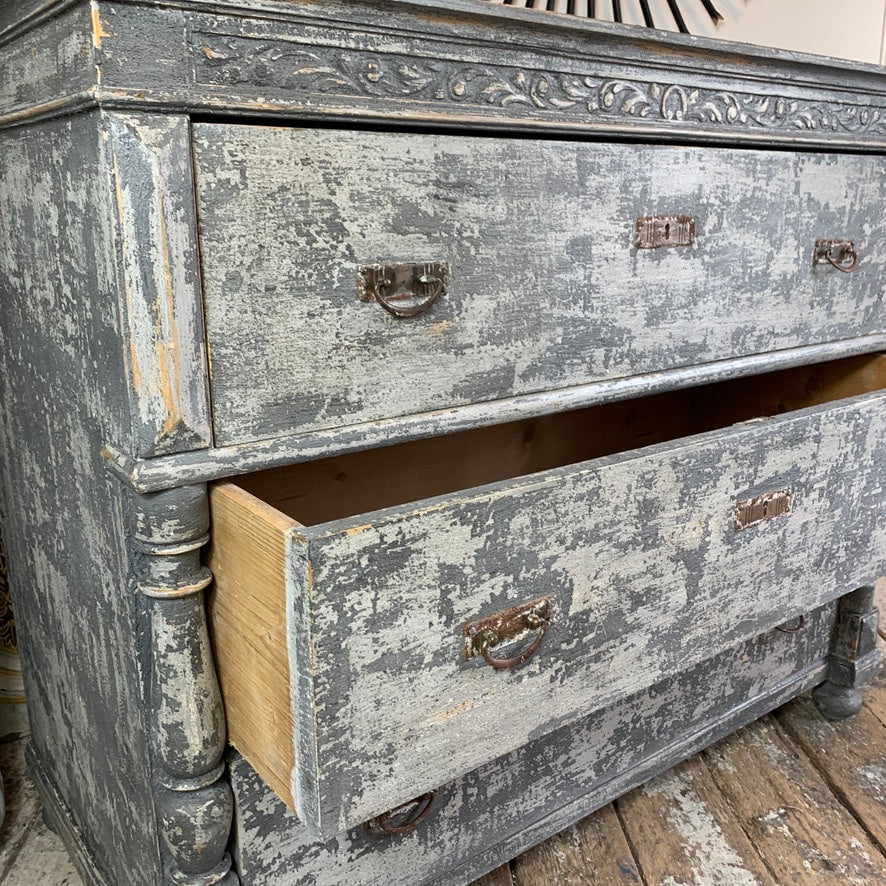 Large Grey French Chest Of Drawers 1930's