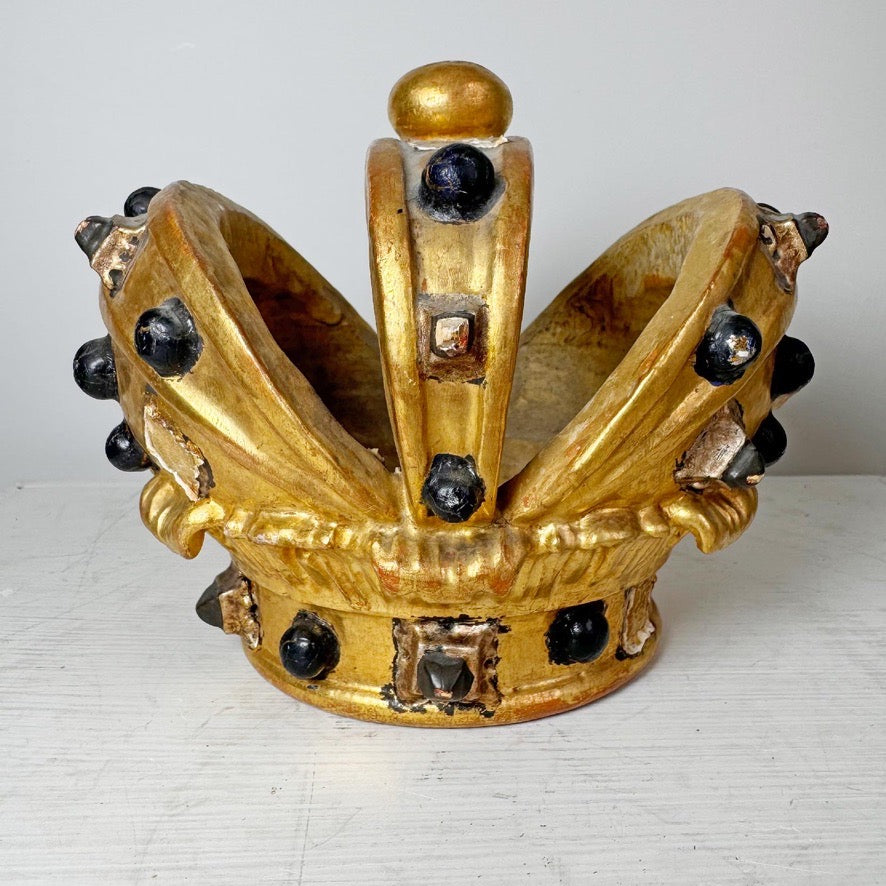 Antique Giltwood and Gesso Catholic Processional Crown