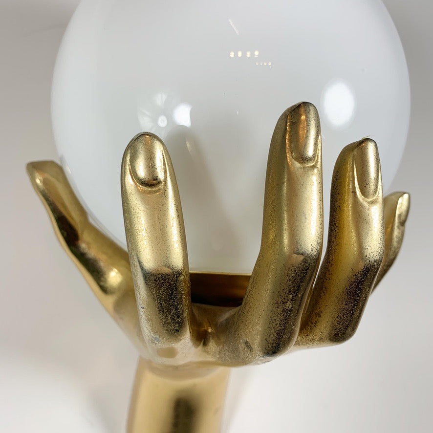 Maison Arlus Gilt Gold Bronze Hand Wall Sconce France 1970's