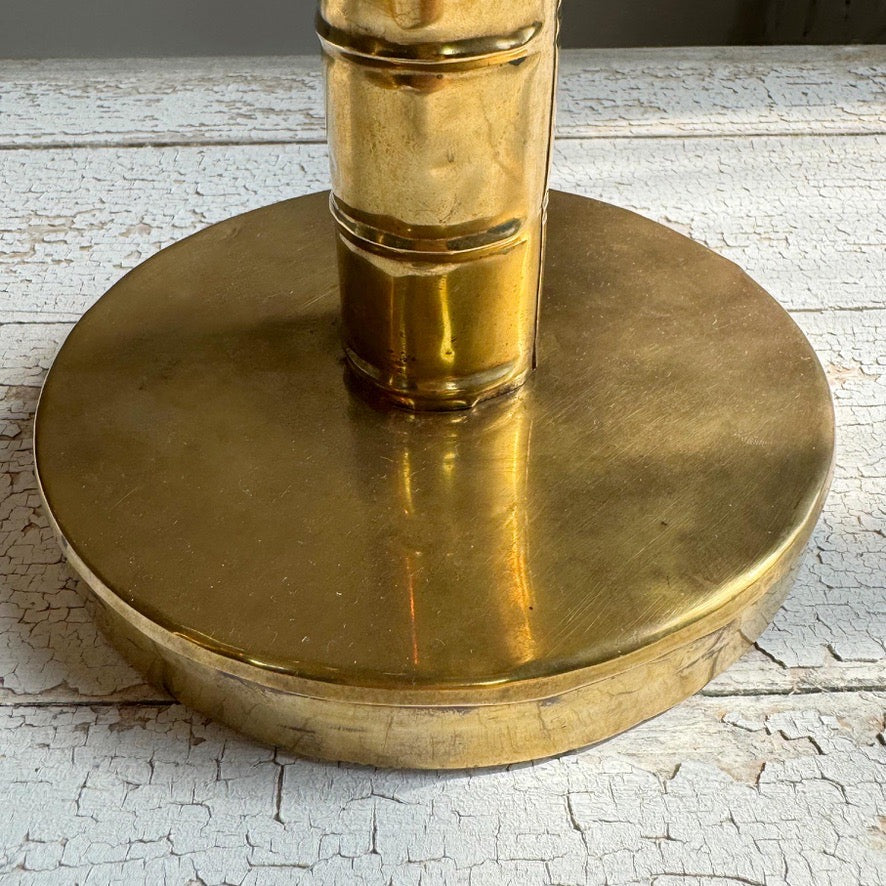 Brass Banana Palm Tree Table Lamps 1970's