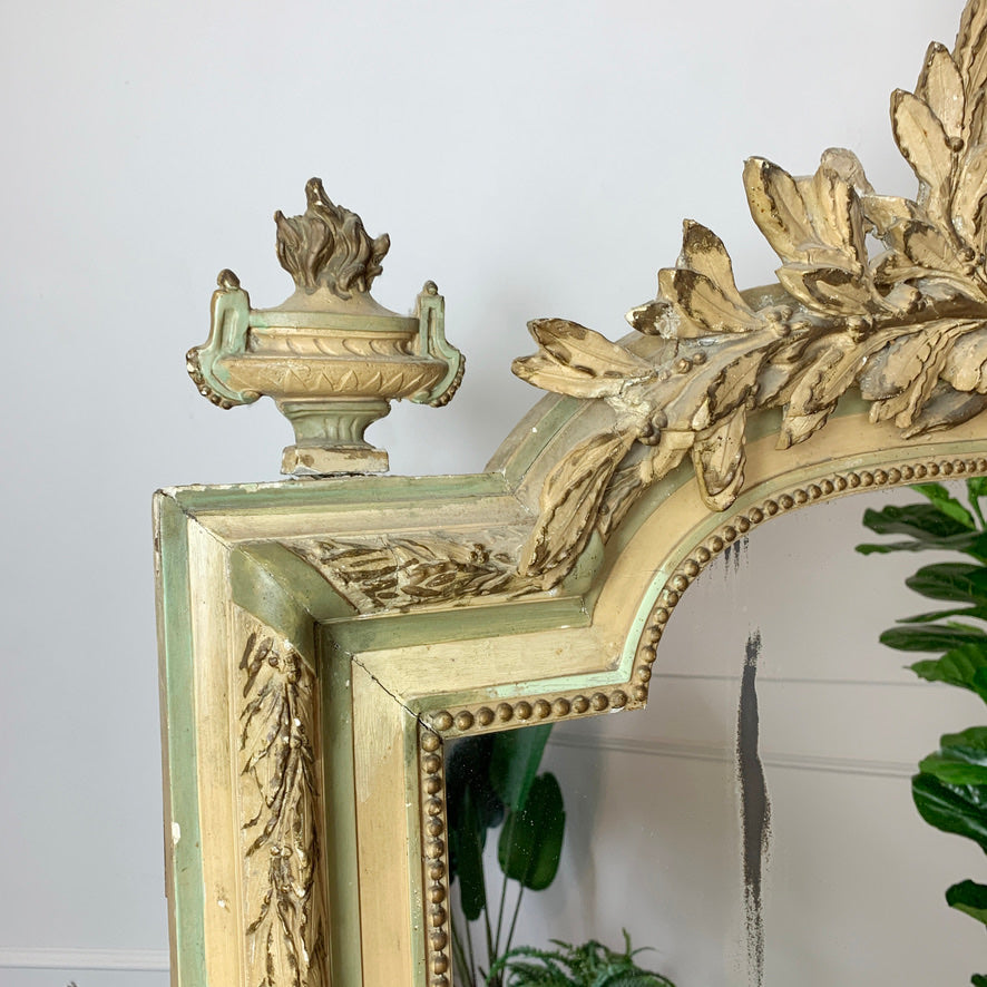 French 19th Century Large Crested Chateau Mirror