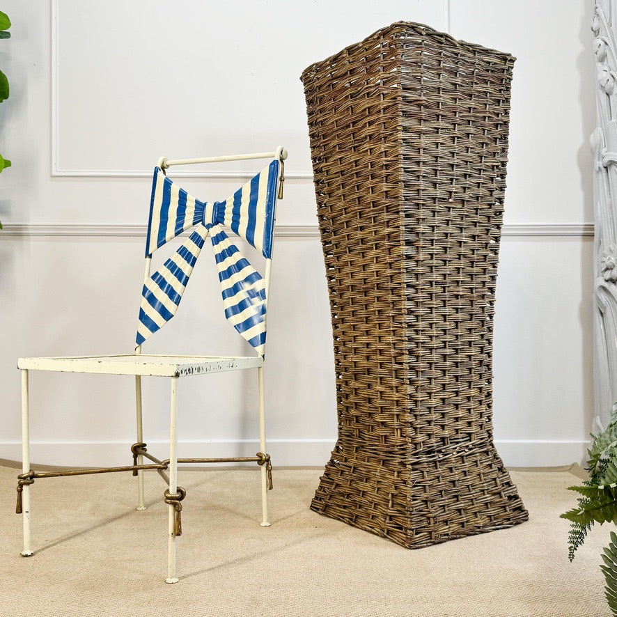 Very Large Hand Woven Willow Plant Stand 1970's England