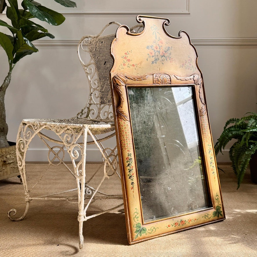 Queen Anne Style Floral Mirror 18th Century