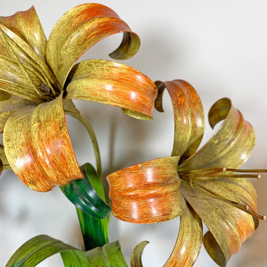 Italian Lily Tole Wall Lights 1970's