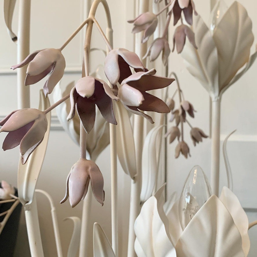 Hans Kogl White and Soft Pink Flower Floor Lamp