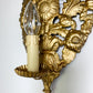 Set of 3 Gold Repousse Baroque Wall Sconces