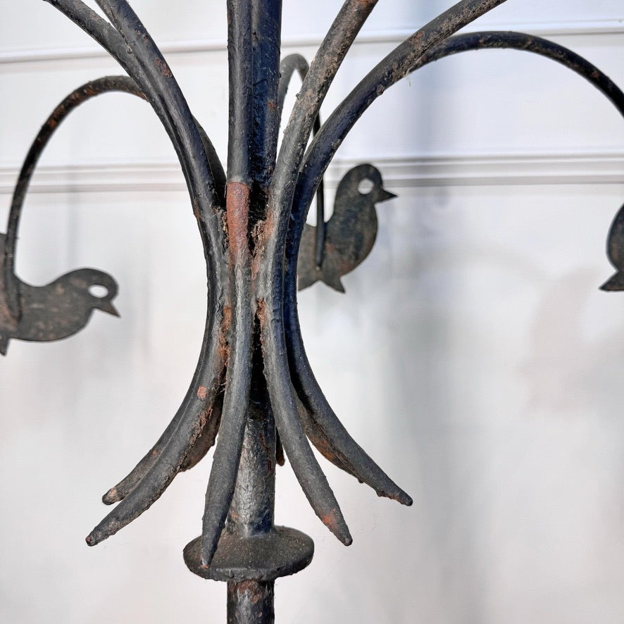 Antique Folk Art Iron Vane Hen and Chicks France 19th Century