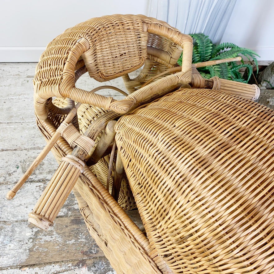 Incredible Life Size Wicker and Bamboo Racing Motorbike