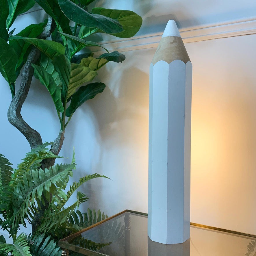 Pierre Sala White Pencil Table Lamp for Vilac 1980's