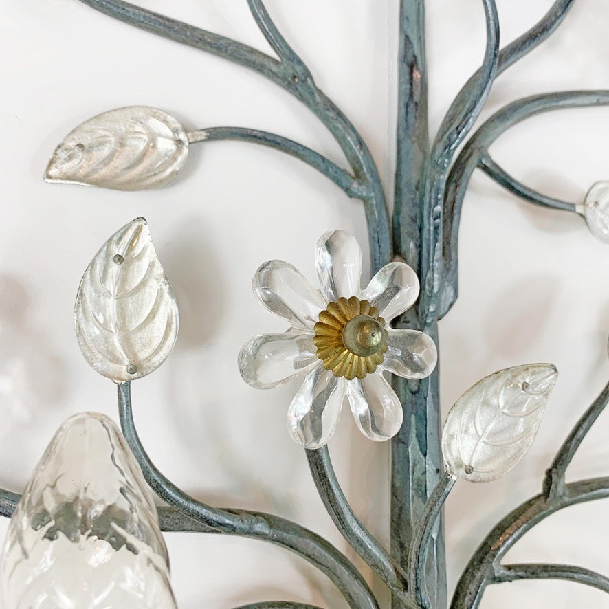Banci Firenze Murano Glass Flower Wall Sconce