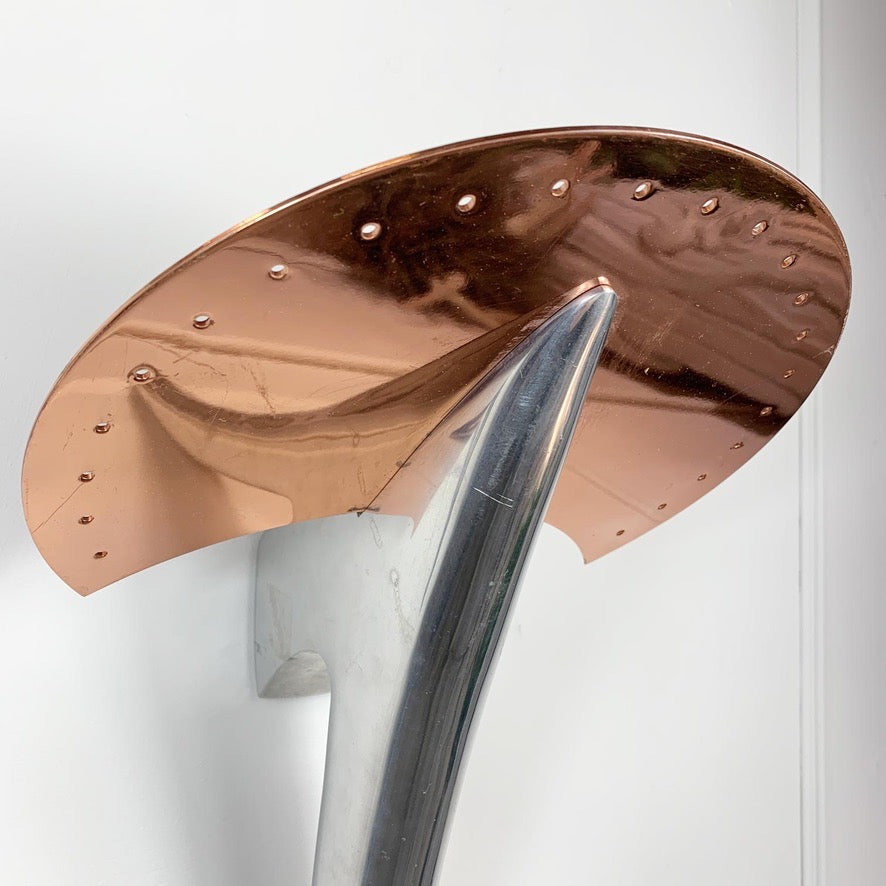Pair of Copper & Silver Alien Wall Lights designed by Joan Auger