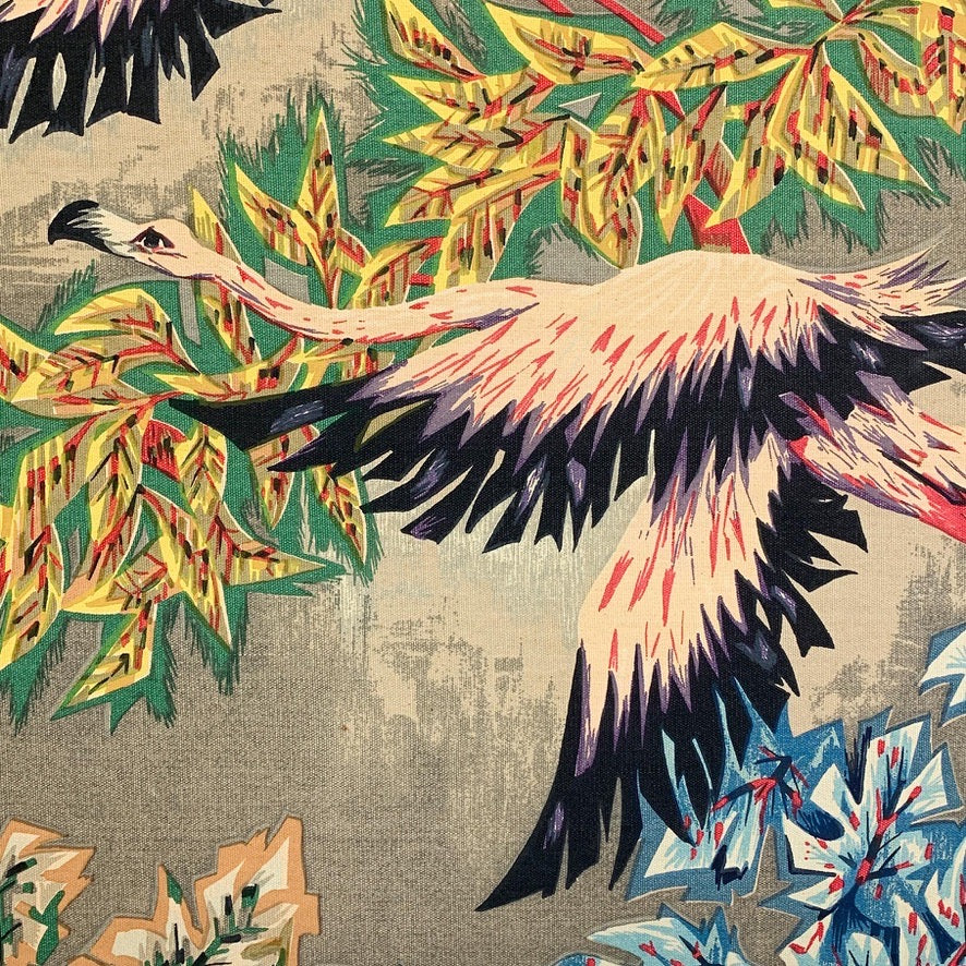1950's Robert Debiève Cubist Screen Print 'Flight of Flamingos'