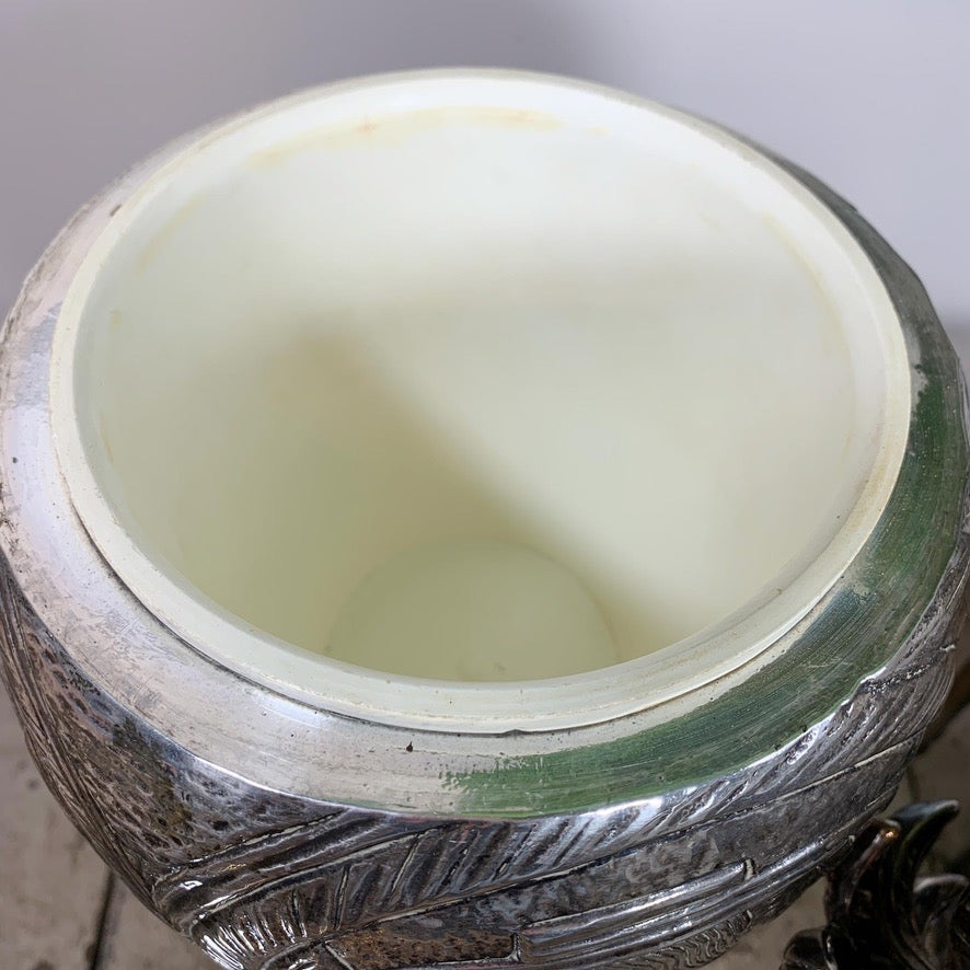 Modernist Silver Breton Design Ice Bucket in the Style of Marc Chagall, 1950's