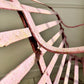 Early Victorian Scroll Arm Wrought Iron Pink Bench of Exceptional Proportions