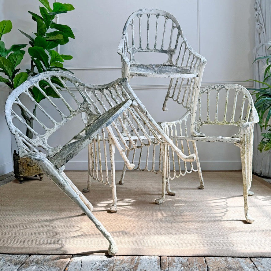 Mid Century Faux Bamboo Garden Chairs Brazil 1970