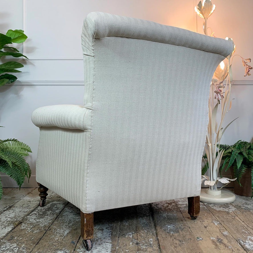 Victorian Cream Sleigh Back Country House Armchair