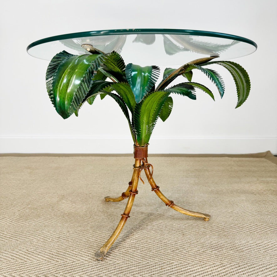 1970's Italian Toleware Faux Bamboo Palm Table