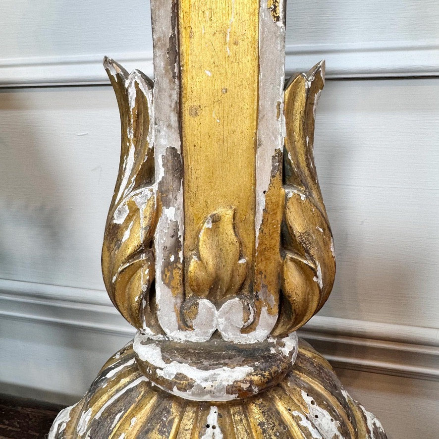 Neo-gothic Giltwood Processional Cross on Orb Circa 1810
