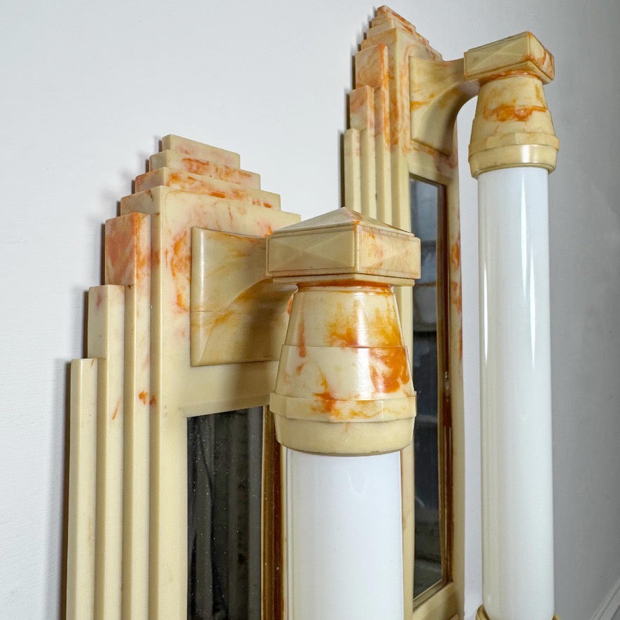 Art Deco Skyscraper Bakelite Mirrored Wall Lights
