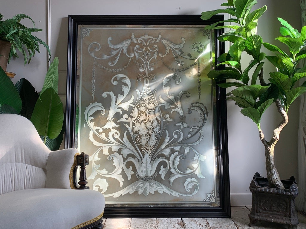 Exceptional late 19th Century Etched & Bevelled pub mirror
