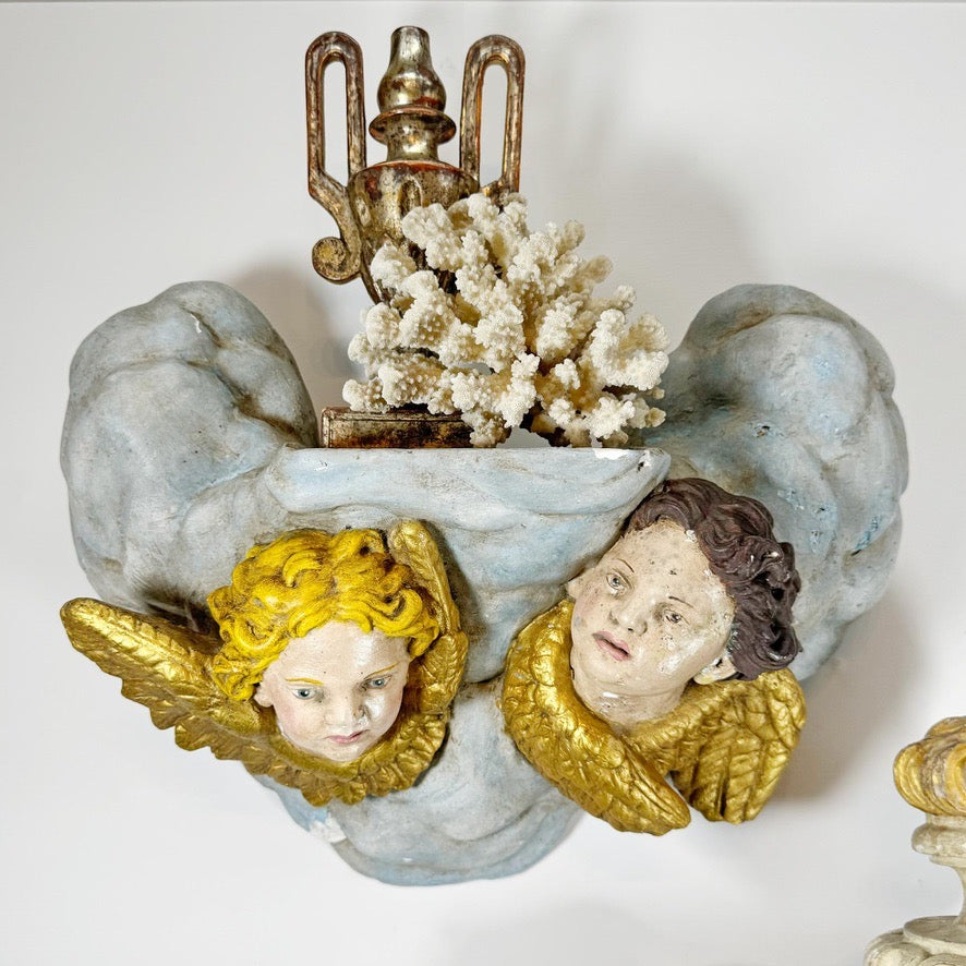 Plaster Putto Wall Shelves Circa 1920