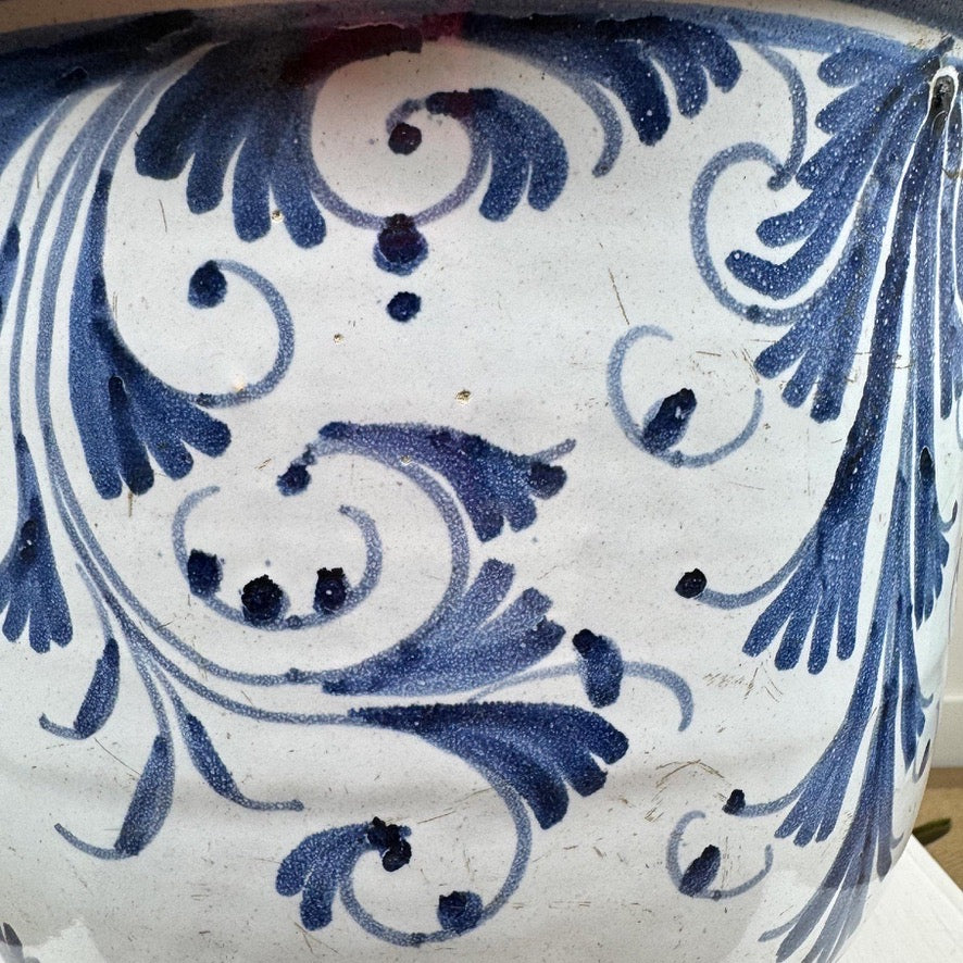 18th Century Blue and White French Cachepot probably Nevers
