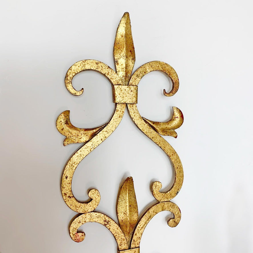 Spanish Gilt Iron Baroque Wall Light 1950's