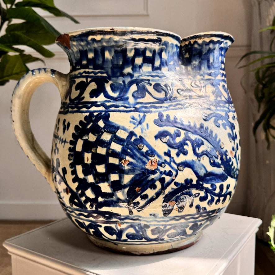 Antique Troita Popa Slipware Jug Romanian 1920's