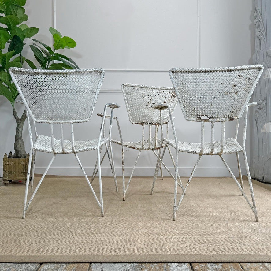 Mathieu Matégot Perforated Sheet and Tubular Metal Chairs