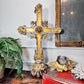 Neo-gothic Giltwood Processional Cross on Orb Circa 1810