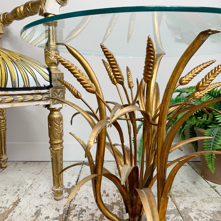 Gold Wheat Sheaf Side Table