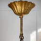 Hans Kogl Gilt Faux Bamboo Chandlier with Glass Globes