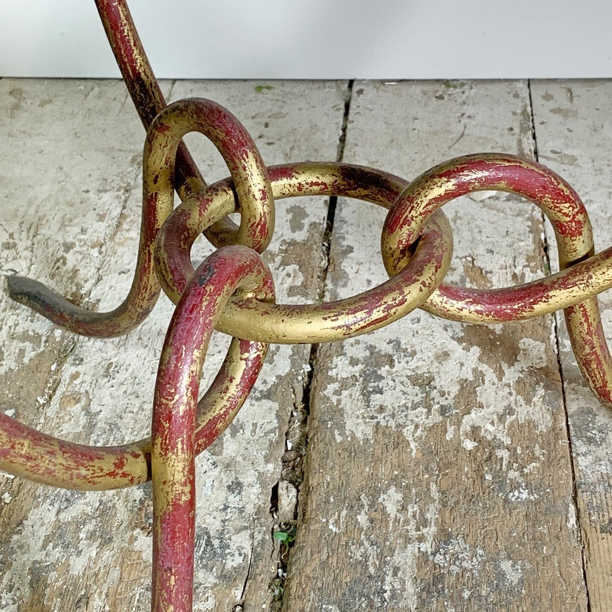 Wrought Iron Gilt Coffee Table by Rene Drouet 1940's