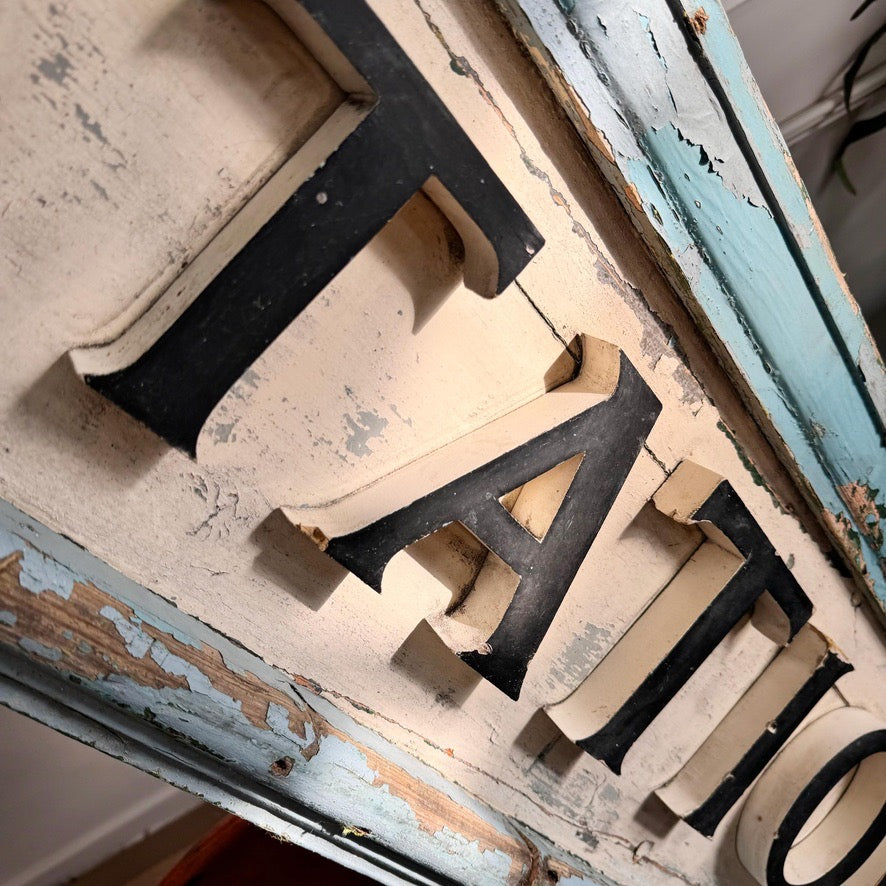 Wooden Shop Sign from Historic Hastings Stationers 1950's