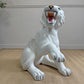 20th Century Italian Ceramic White Tiger Statue