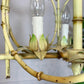 Pair of Faux Bamboo Pagoda Chandeliers Italy 1950's
