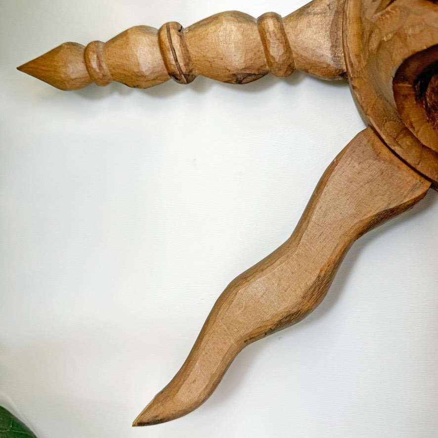 Italian Wooden Sun Face Mask Carving by Hermann Reichegger