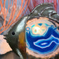 Jacques Duval-Brasseur Illuminated Blue Agate Gold Fish Lamp