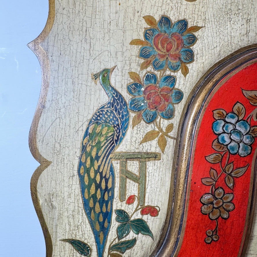 George I Style Large Red Chinoiserie Wall Mirror