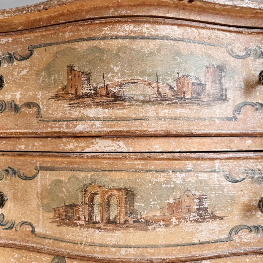 Antique Venetian Painted Chest of Drawers 18th Century
