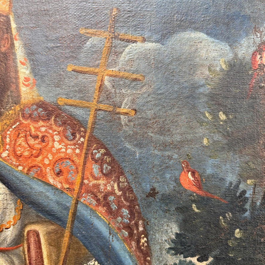 18th Century Cuzco School Oil Painting on Canvas Pope Gregory XIII