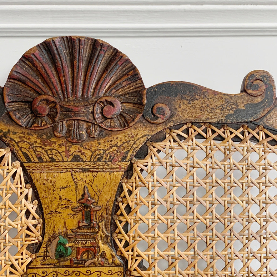 English Late Victorian Gilt Chinoiserie Bergere Suite